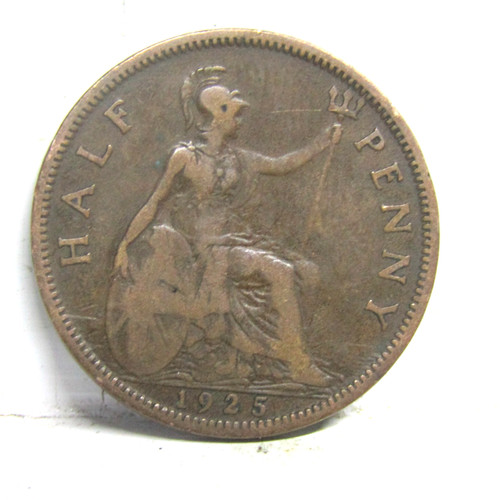 1925 half penny coin george - half,