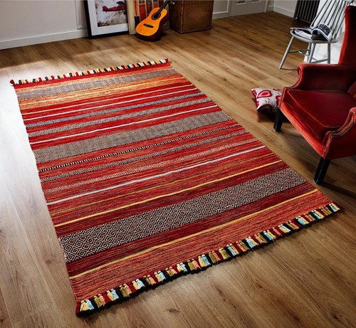 Kelim rugs for living room - room, red