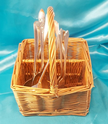 Small square wicker - square, cutlery