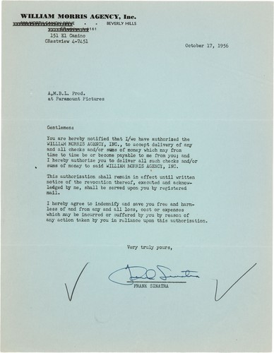 Frank sinatra typed signed - typed,