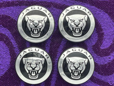 4 X GENUINE JAGUAR F S Type, E F I-Pace, XF XE XJ BLACK ALLOY WHEEL CENTRE CAP