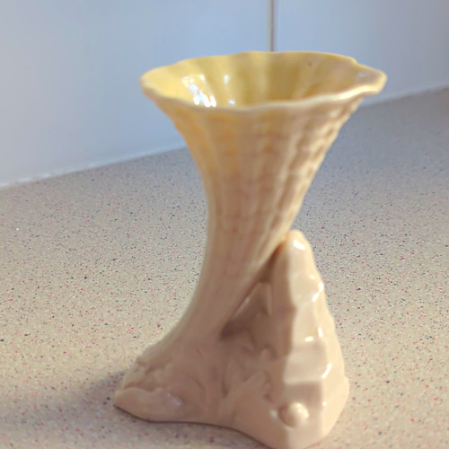 Belleek ivory porcelain vase - ivory,