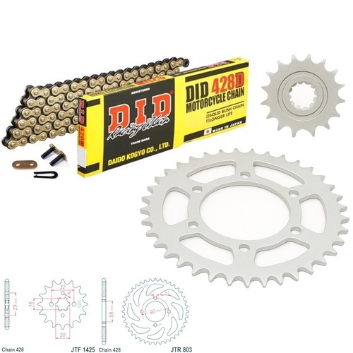 Gsxr125 chain and - sprocket, kit