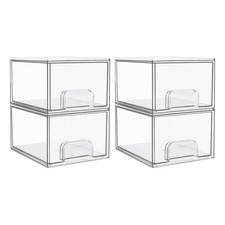 4 Pack Clear Small Stackable