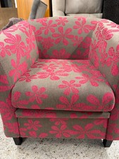Tub Chair Pink Floral Pattern