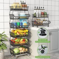 2/3/4/5/6 Tier Mobile Storage Rack for Fruits and Vegetables Kitchen Organizer