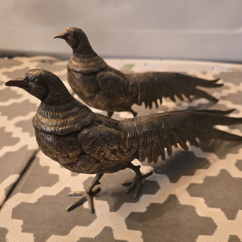 Silver plated bronze - bronze, pair