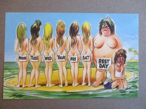 Saucy postcard bamforth comic - postcard,