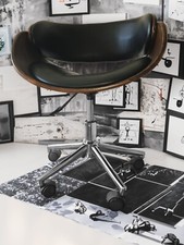 Desk / Office chair (wood, leather, wheels, adjustable hight)