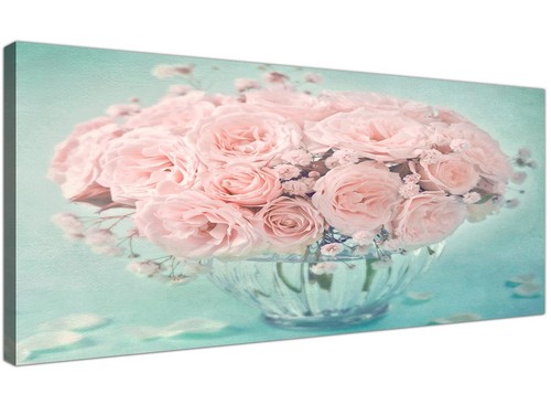 Duck egg blue and pink - pink, roses