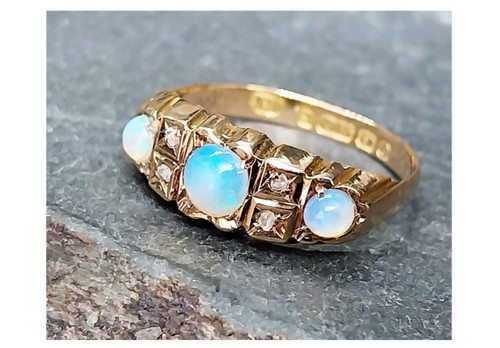Antique 9ct rose - gold, triple