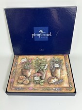 Vintage Pimpernel Cork Placemats - Large Herb Pattern Table Mats - Original Box