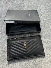 SAINT LAURENT MATELASSÉ bill pouch in grain de poudre embossed leather