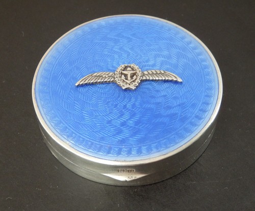 Antique solid silver guilloche - silver,