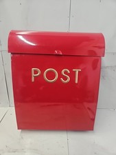 Red Post Box Wall Mounted Letterbox Weatherproof Durable Easy Install