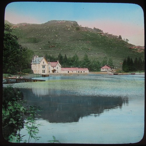 Glass magic lantern - slide, lake