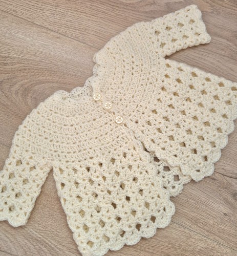 Hand crocheted matinee coat - matinee,