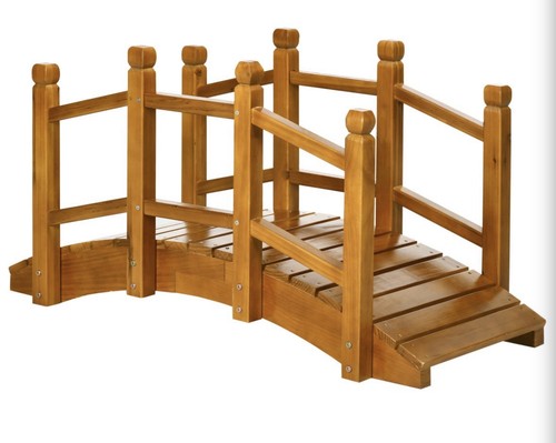 5ft wooden garden bridge with - wooden,
