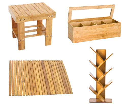 Bamboo bath stool mat wooden - stool,