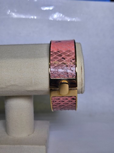 Pink snake bangle gold - pink,