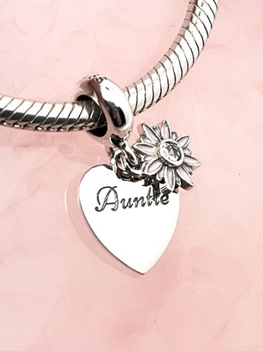 Auntie charm pink flower - auntie,