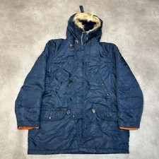 Vintage Flying Parka Jacket Mens XL Type 5600-M Series Arctic Military Coat Navy