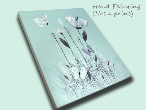 Duck egg blue white - egg, flowers