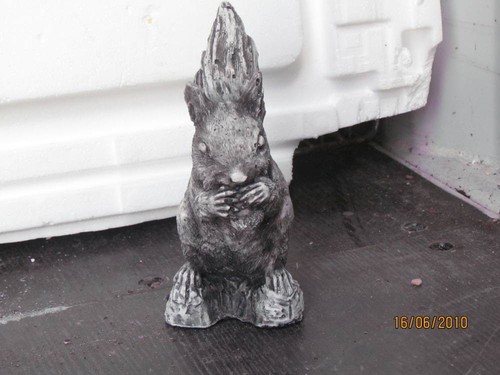 Squirrel with nut concrete - squirrel, (concrete