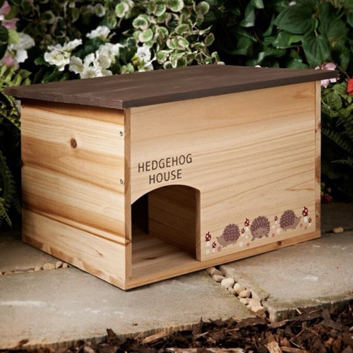 Wooden hedgehog house - hedgehog, garden