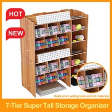 7-Tier Large Capacity Desktop Organizer-Scientific Storage for Pens &Markers