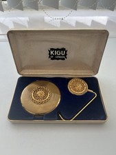 VINTAGE KIGU BOXED POWDER COMPACT AND BAG HOLDER MADE IN ENGLAND