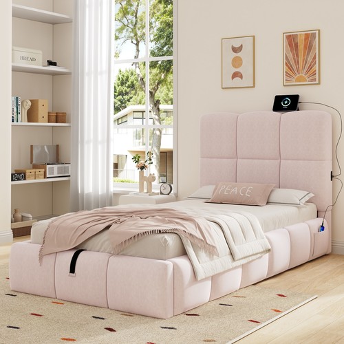 Single upholstered bed - upholstered, frame