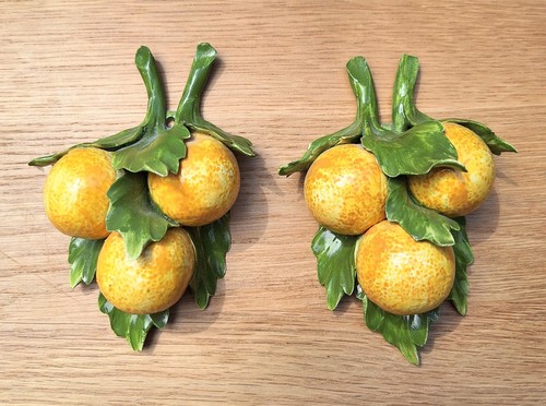 Pair capodimonte oranges - pair,
