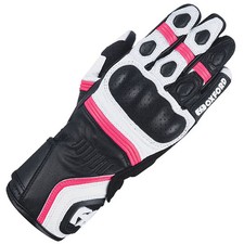 Oxford Ladies RP-5 2.0 Leather Motorcycle Motorbike Glove - White / Black / Pink