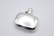 Antique solid silver hip flask - solid,
