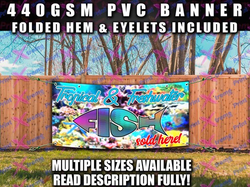 Tropical fish banner sign - tropical,