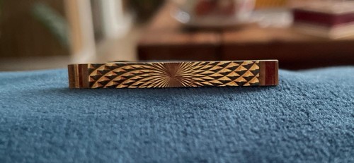 Vintage gold tone engraved tie - vintage,