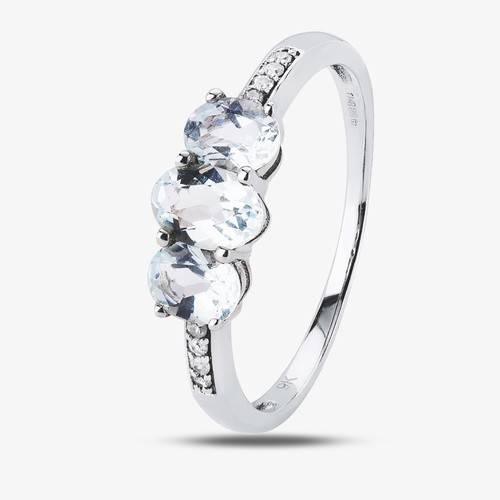 9ct white gold aquamarine - 9ct,