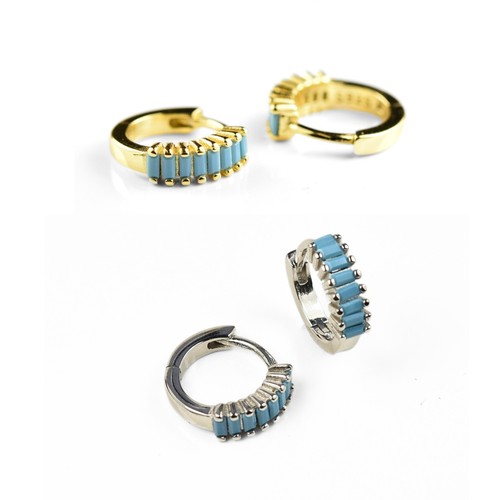 Baguette zirconia huggie - baguette, hoop