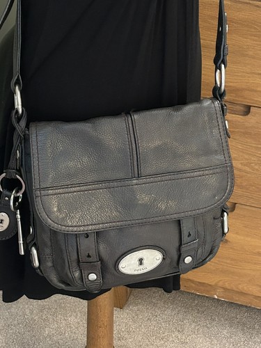 Fossil maddox black - black, leather
