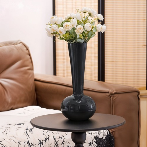 Black glass flower - glass,