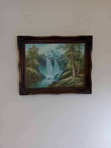 Large oil painting waterfall - large,