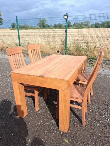 Solid oak kitchen dining table - oak,