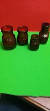 1950's Brown Glass Bovril Jars x 4 4oz,2oz,2oz &1oz Excellent Condition