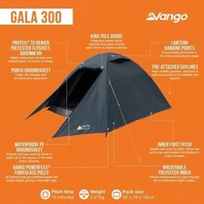 Vango Gala 300 3-Person Dome Tent - Ref 5594-1-F