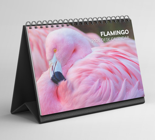 Flamingo desk calendar - flamingo,