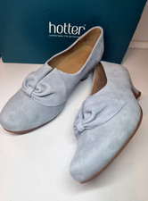 Ladies Hotter aqua Vintage style suede Low shoe Size UK 7 EU 41 US 9 std Donna 2