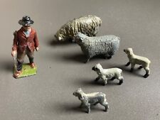 Britains Vintage Metal Farm Animals Set Of  Sheep Dog  Farmer & Fencing Lovely