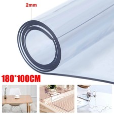 2mm Thick Clear Transparent Vinyl PVC Tablecloth Table Protector Plastic Cover