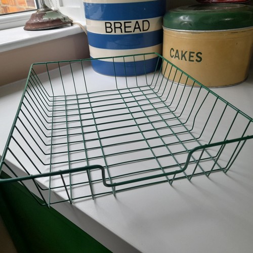 Green wire letter tray - letter, retro